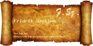 Fridrik Szelina névjegykártya